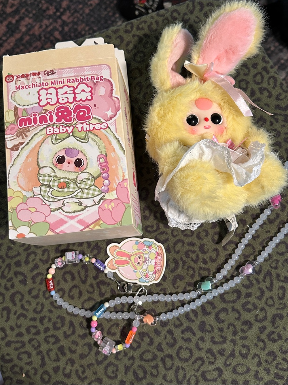 Macchiato Mini Rabbit Bag Baby Three - Yellow Plush Bunny Toy Sunset Glow